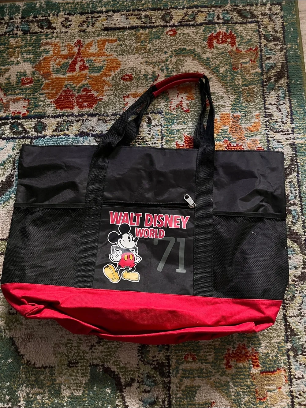 Walt Disney World Mickey Tote Bag in Black & Red 23”x15”